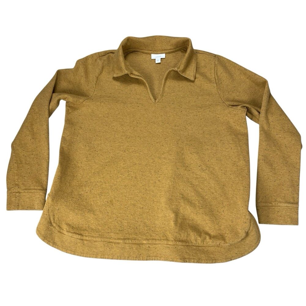 J.‎ Jill Purejill Diagonal-Knit Folded-Collar Top Size Large